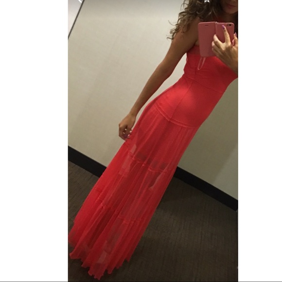 Guess Los Angeles Sleeveless Maxi Dress Red XXS - Picture 2 of 7